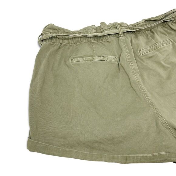 Torrid Self Tie Paperbag Waist Shorts Twill Olive Green Women’s Plus Size 26 - Picture 6 of 16